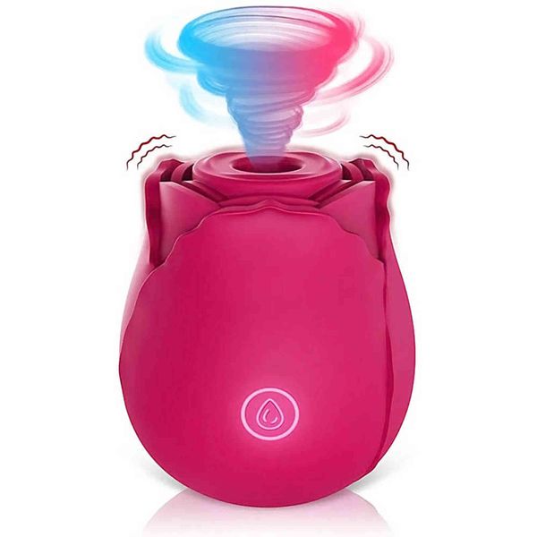 NXYVibrator Forma de rosa Vibrador de succión de vagina Íntimo Buen succionador de pezón Lamiendo oral Estimulación del clítoris Potentes juguetes sexuales para mujeres 1123