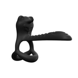 Vibrador juguete sexual 12 vibraciones anillo para pene potente silicona suave juguete sexual vibratorio doble para hombres, juegos para parejas