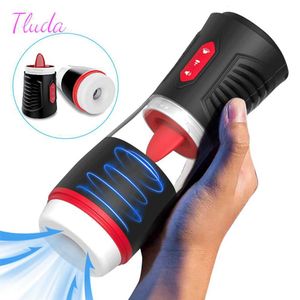 Vibromasseur sex toys Fellation automatique Masturbateurs masculins Jouets pour adultes pour hommes Lécher la langue Homme Masturbateur Coupe Machine à sucer Sexy Masturbation Jouet QIP0