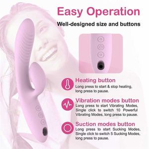 vibrateur jouets sexuels pour femmes gode femme sucer dispositif de Masturbation clitoridienne produits sexuels chauffant Double tête faux pénis jouets