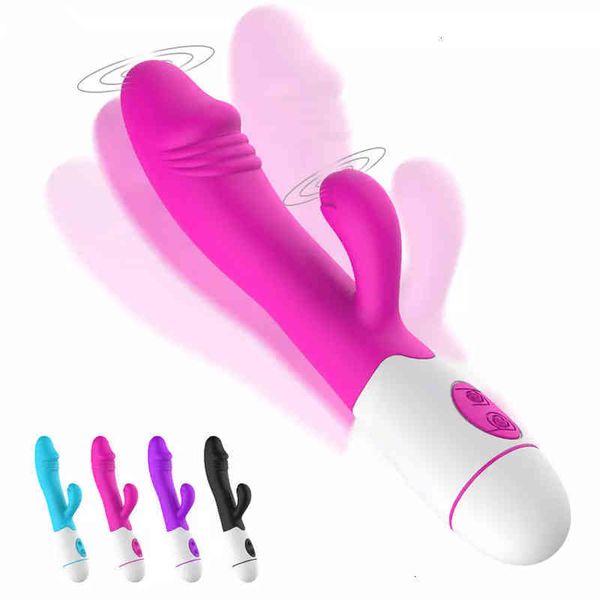 Vibrador juguetes sexuales masajeador Usb 30 velocidades punto G Av silicona impermeable juguetes pornográficos femeninos masturbación productos para adultos orgasmo LT87