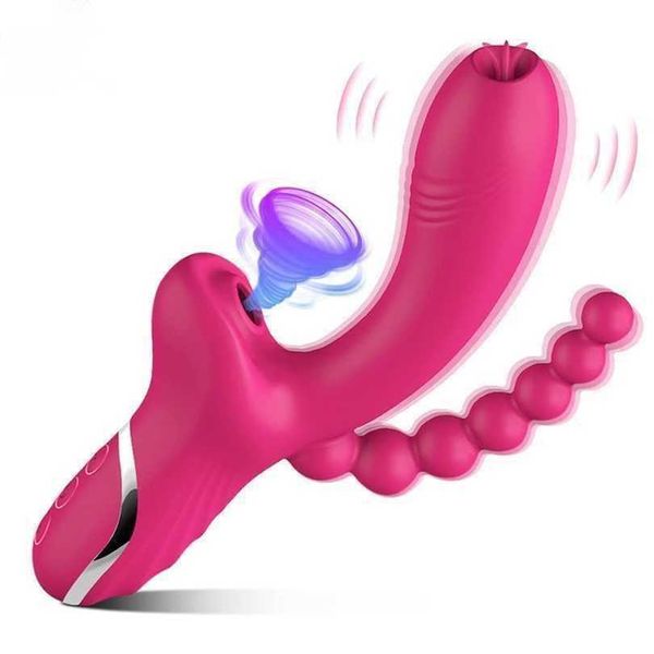 Vibromasseur pour femmes, léchage et succion de la langue, Double tête, Shaker Rose, point G, orgasme clitoridien, masseur vestibulaire, 2e génération, 23112