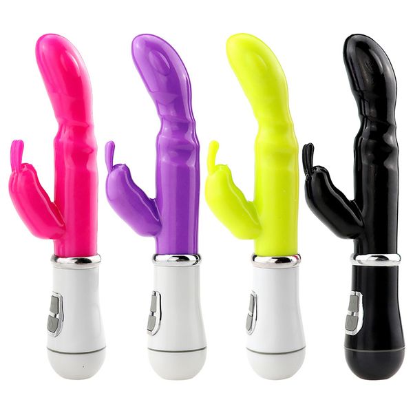 Vibradores 12 velocidades 2 en 1 Power Bunny Vibrador Estimulador del clítoris Doble GSpot Masajeador Juguetes sexuales femeninos Masturbadores Tienda 221130