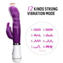 Vibrators 12 Speed ​​Strong Strong Rabbit Vibrator Clitoris Stimulator GSPOT Massager Sex Toys for Women Masturbator volwassen dildo sexy vagina 230811