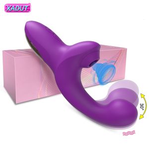 Vibrateurs 20 vitesses puissant gode vibrateur femelle Clit Sucker vide Clitoris stimulateur imiter doigt remuant Sex Toy pour femme 230314