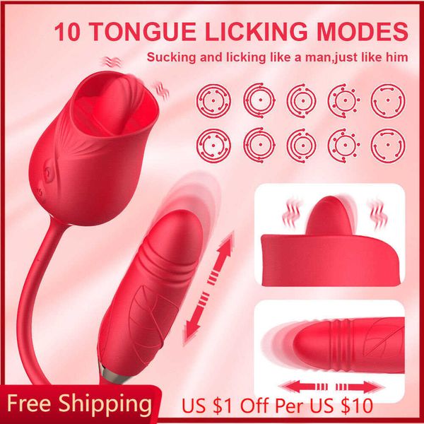 Vibrateurs 2022 New Rose Girl Anniversaire Cadeau d'anniversaire Massage USB Charge Vibrant Oeuf Masturbation Sex Toys G Spot Vibrateur 1115