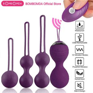 NXY Vibrateurs 5pcs / set Balles Vaginales Sex Toy Pour Femmes Kegel Ball Femelle Vagin Serrer Exercice De Massage Télécommande Sans Fil Oeuf Vibrant 1119