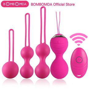 Vibromasseurs 5pcs Vaginal serrer Exercice Kegel Balls 10 Vitesse Oeufs Vibrants Silicone Ben wa ball G Spot Vibromasseur Sex toy érotique pour Femmes 230209