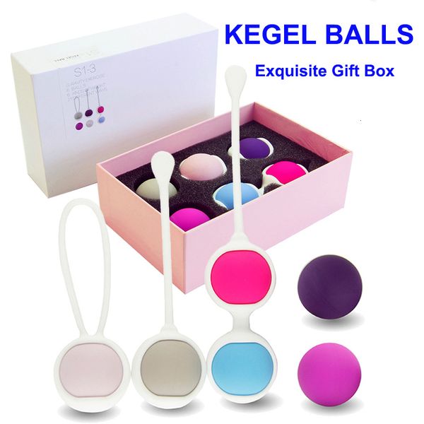 Vibrateurs 6pcs Vagin Serrer Exercice Kegel Ball Poids Chinas Muscle Simulator Geisha Haltère Balles En Silicone Souple Sex Toy 230925