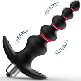 Vibrateurs Perles anales Butt Plug Clitoris G Spot Stimulateur Vibrateur Mâle Prostate Masseur Silicone Souple Gros Adultes Sex Toys pour Homme Femme 231017