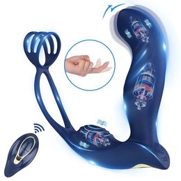 Vibrateurs Anal Vibrateur Mâle Prostate Masseur Pénis Cock Ring Vibrant Plugs Télécommande Périnée Butt Stimulateur Sex Toy Pour Hommes 231124