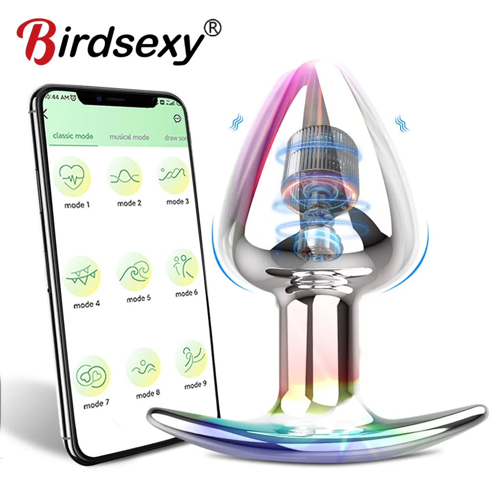 Vibrateurs APP Gode Godemichet Anal Jouet Sexuel Pour Femme Hommes Masseur De Prostate Télécommande Acier Inoxydable Anal Adulte 230222 Du 16,55 € DHgate image image