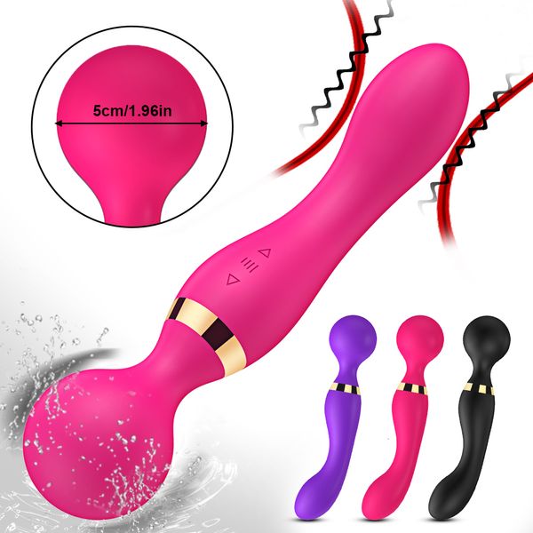 Vibrateurs AV Magic Wand Massage Vibromasseur point G Stimulateur clitoridien Masturbation féminine Godes Vibromasseur pour femmes Rechargeable 230718