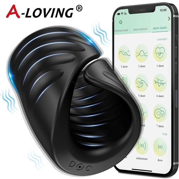 Vibromasseurs Bluetooth Glans Massager Vibromasseur Pour Hommes Pénis Exerciseur Érotique Sex Toy Masturbateur Masculin Éjaculation Retard Formateur Sex Machine 230414