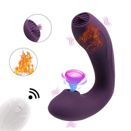 Vibrators Clitoris Stimulator Verwarming Dildo g-spot vibrator Draagbaar panty-seksspeeltje voor vrouwen Tepel Oraal likken Massager Volwassen goederenwinkel
