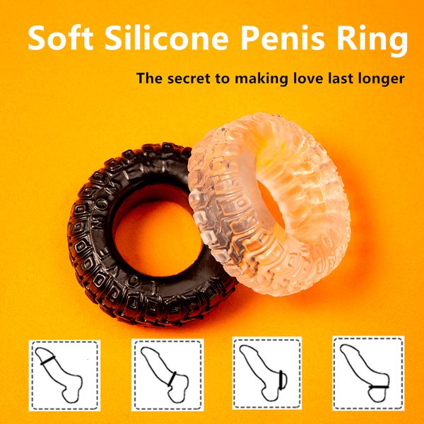 Vibrateurs Cockring Silicone Pénis Cock Ring Cage Mâle Erection Retard Ejaculation Sex Toy Pour Hommes Couple Anneaux Jouets Adultes 18 230904