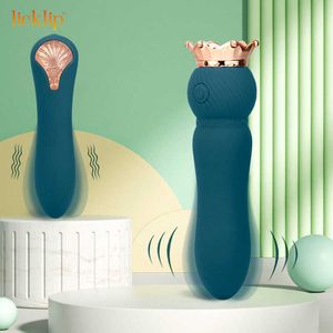 Vibromasseurs Crown Love Egg Vibromasseur pour femmes 10 fréquences de vibration Soft Silicone Av Stick Female Sex Toys Adult Product 18+ 230626