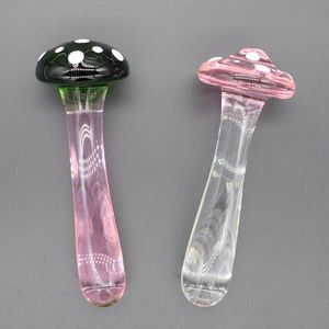 Vibrateurs Crystal Mushroom Penis Glass Men's GSpot Anal Butt Plug Perles Masturbation Érotique Expander adultes Sex Toys Produits 230901