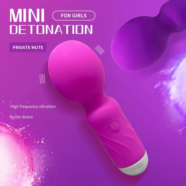 Vibromasseur mignon mini AV vibrateur Gspot baguette de massage vibration portable stimulateur de Clitoris sex toy 231213