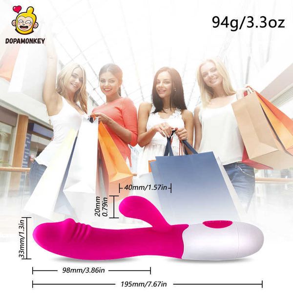 Vibromasseurs DopaMonkey Sex Toys pour femme Dual Vibration 10 Speed Masseur Erotic Magic Wand Shop gode Clit G spot Stimulate Vibrator 1120