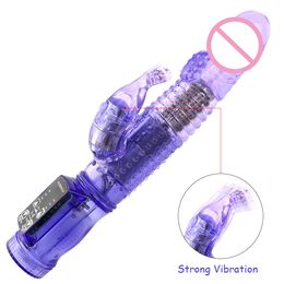 Vibromasseurs Vibromasseur lapin à double moteur Vibration à 12 vitesses et rotation à 360 ° Vibromasseur gode point G Clitoris anus masseur sexe adulte femme 230719