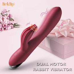 Vibromasseurs Dual Motor Rabbit Vibrator 10 fréquences Vibration Clitoris Massage Adult Sex Toys Godes G spot Masturbateurs pour femmes 230626