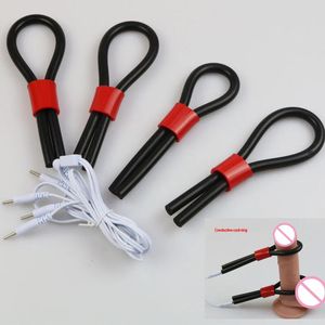 Vibrators E-Stim DIY Verstelbare Geleidende Cockringen Monopolaire Electrosex Penisring Rubberen buis Elektroden Seksspeeltjes 8 mm OD 1,5 mm ID 231116