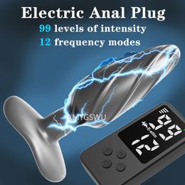 Vibrateurs Choc électrique Vibromasseur sans fil Plug anal 99 Mode 12 Fréquence Stimuler le jouet sexuel vaginal pour homme femme masturbateur BDSM Butt 18 231204