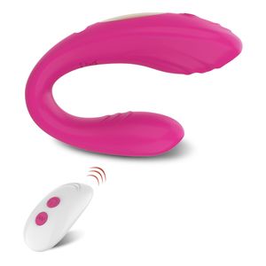 Vibrators Erotische Draadloze We Delen Vibe Afstandsbediening U Vorm Dildo Vibrator G Spot Clitoris Stimulator Koppels Volwassen Speeltjes voor Vrouw 230706