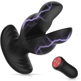 Vibrateurs Expansion Plug Anal Vibrateur Pour Hommes Choc Électrique Sans Fil Télécommande Butt Prostate Masseur Sex Toys Adulte Gay 231124