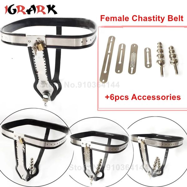 Vibradores Cinturón de castidad femenina Bragas de metal Cintura de cuero sexy Vagina Bdsm Bondage Restricción Adulto Juguete sexual erótico para mujeres Ropa interior 231121