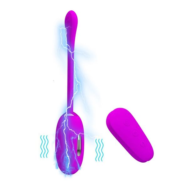 Vibrateurs Masturbateur féminin choc électrique impulsion vibrateur clitoridien femmes vagin G Spot vibrant saut oeufs électro orgasme télécommande 23115