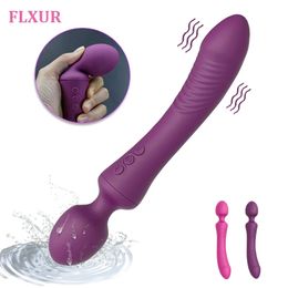 Vibrators FLXUR Krachtige Dildo vibrator dual motor staaf GSpot AV stimulator seksspeeltje vrouwelijke clitoris stimulator volwassen masturbator 231213