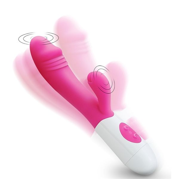 Vibrateurs G Spot Gode Lapin Vibrateur pour Femmes Double Vibration Silicone Étanche Femelle Vagin Clitoris Anal Masseur Sex Toys Boutique 220914