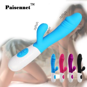 Vibromasseur lapin G-Spot vibrateur femelle double silicone vibrant Dildo femelle masseur vaginal et labial jouet sexuel étanche 230720