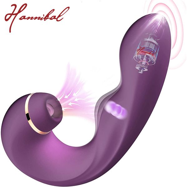 Vibromasseurs Hannibal Masturbateur féminin 3 en 1 Clit Sucker Dildo G-Spot Vibromasseur Sucer Vibromasseurs pour femmes Stimulateur clitoridien Sex Toys 230801