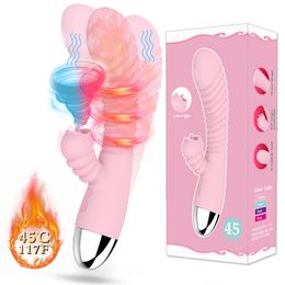 Vibrators verwarmen 12 modi voor vrouwen telescopische dildo masturbators clitoris stimulator seksspeeltjes volwassenen 18 vrouwelijk 230314