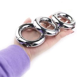 Vibrateurs anneau de pénis lourd en acier inoxydable anneau de coq retard d'éjaculation jouets sexuels pour hommes adultes mâle Cockring 231116