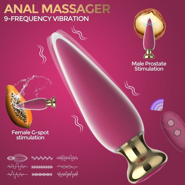 Heseks Vibromasseur anal à distance sans fil Sex Toy pour hommes Femmes Plug Massage de la prostate masculine Vagin G Spot Gode Anus 230911