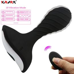 Vibradores IGRARK Vibrador anal remoto inalámbrico 10 velocidades Masaje de próstata Juguetes sexuales para adultos para hombres Butte Plug Vibrador Masturbador masculino