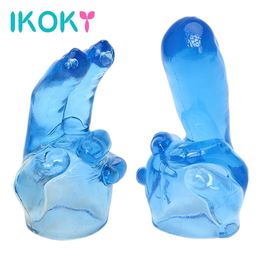 Vibrators IKOKY AV Rod Head Cap Gspot Stimuleren Vibrator Accessoires Toverstaf Attachment Clitoris Stimulatie Volwassen Speeltjes voor Vrouwen 230925