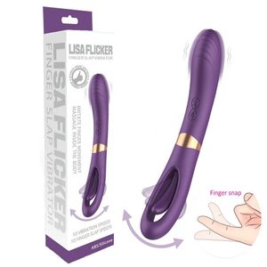 Vibrateurs Lisa Flicker Finger Slap Vibrateur Langue Léchage Teasing Vibration Sex Massage Stick Femelle Jouets Creux Double Tête 230904