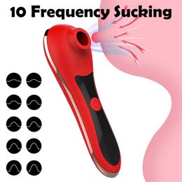 Vibradores Mainan hisap seks clitoris kuat Vibrator untuk wanita mengisap lidah puting Estimulador getaran pemijat seksi 230904