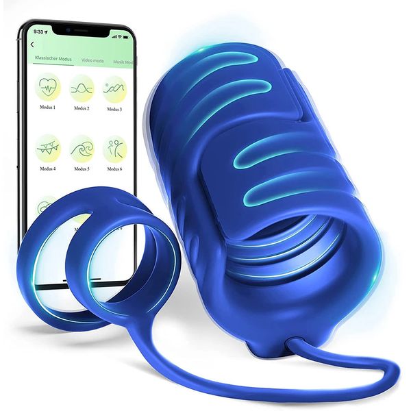 Vibradores Masturbador masculino Sex Vibrating Cock Ring Juguetes atractivos para hombres Vibrador APP Control Anillo de pene Hombre Cockring Dick Trainer Sex Machine 231115