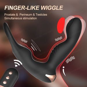 Vibrateurs Mâle Prostate Doigt Remuant Masseur Vibrateur pour Hommes Gay Anal Plug Sans Fil Pénis Anneau À Distance Butt Sex Toy Couples 231124