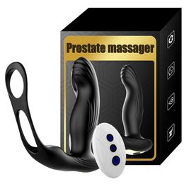 Vibrators Mannelijke Prostaat Massage Vibrator Anale Plug Draadloze Controle Slijtage Verwarming Stimuleren Stimulator Vertraging Penisring Speeltjes voor Mannen 230911