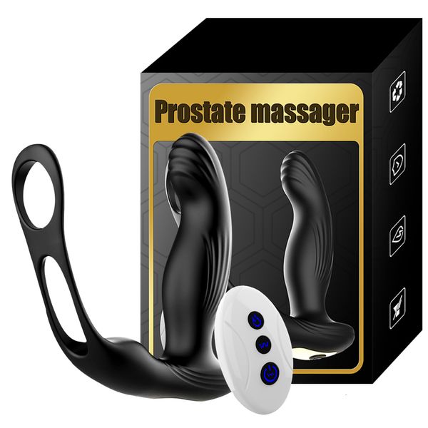 Vibrateurs Mâle Prostate Massage Vibrateur Plug Anal Contrôle Sans Fil Porter Chauffage Stimuler Masseur Retard Pénis Anneau Sex Toys pour Hommes 230911