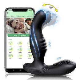 Vibradores Columpio masculino Vibrador Masajeador de próstata APP Control Wiggle Vibrador para hombres Perineum Anal Stimulator Sex Toy Parejas 230706