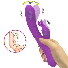 Vibradores Mimic Finger Wiggling Rabbit Dildo Mujer Potente Punto G Estimulador de clítoris Juguetes sexuales para mujeres Adultos 18 Masturbador 221116