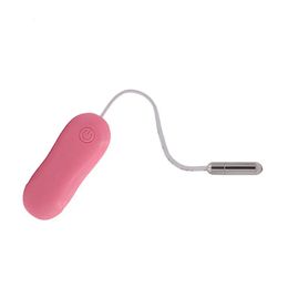 Mini vibrateur d'urètre, dilatateur rose, bouchon étanche en acier inoxydable, sonde d'urètre, œuf vibrant, 10 fréquences, jouet sexuel de masturbation 231213